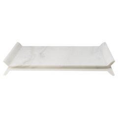 Io Marble Platter by On.Entropy in White, Modern Desk Accessory