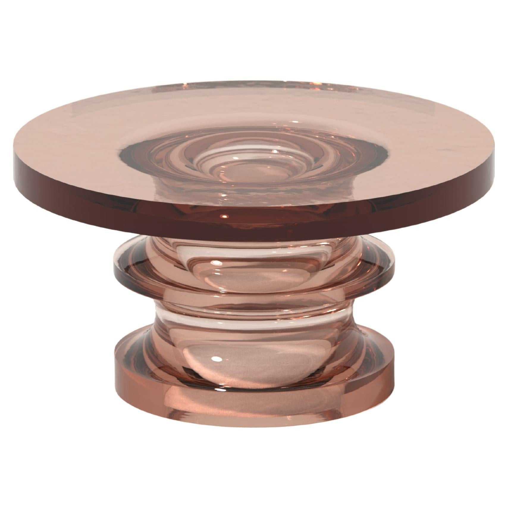 Table basse Echo en Penny Red, résine de polyuréthane translucide, Ian Cochran en vente