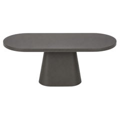 Contemporary Modern Race Track Oval Epoxy Resin Dining Table Tapered Pedestal