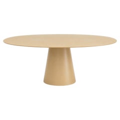 Contemporary Oval Epoxy Resin Dining Table with Oval Tapered Pedestal by Facture
