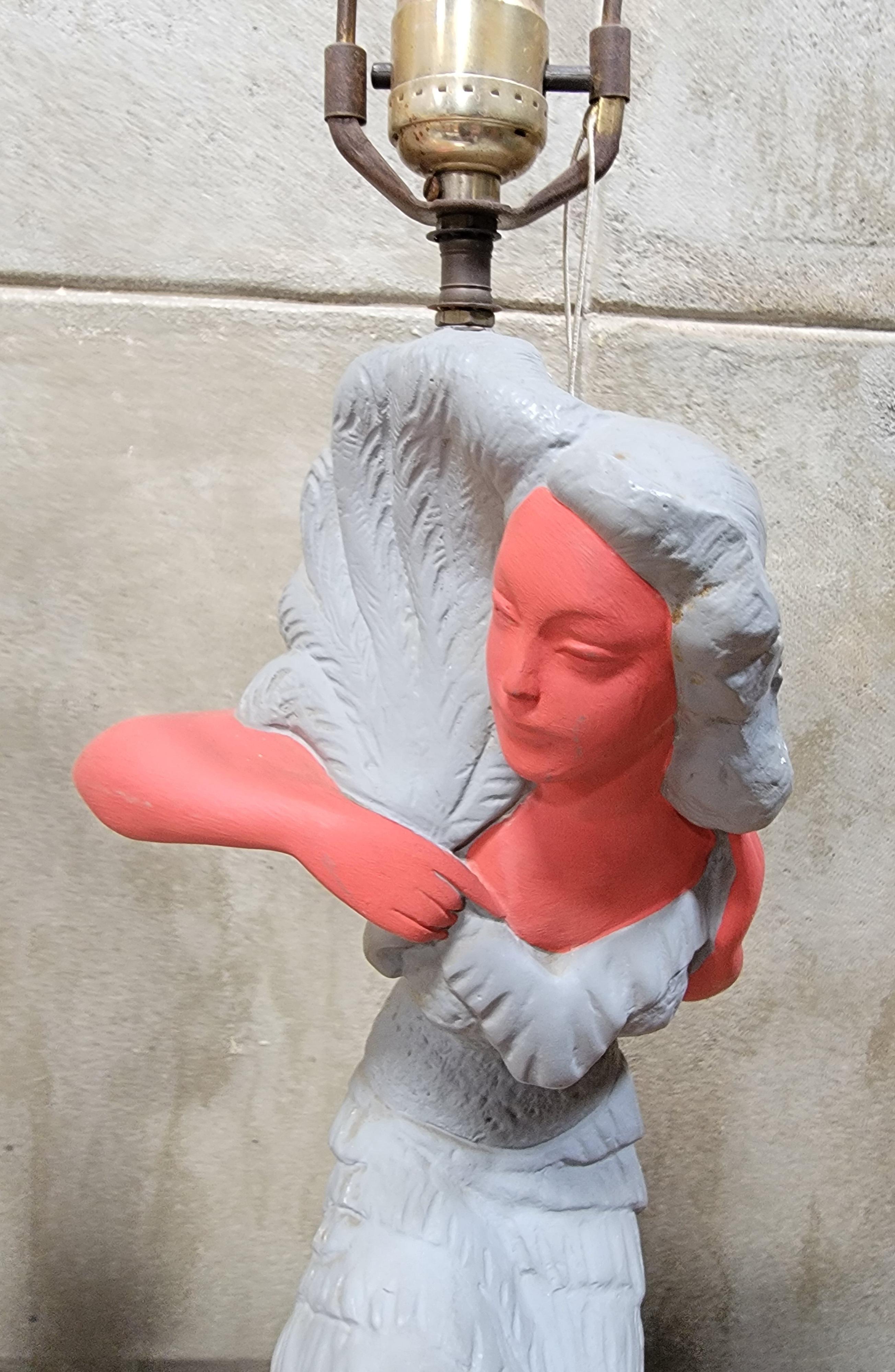 Américain Lampes Figurales Hollywood Regency par Royalite of Hollywood 1950's en vente