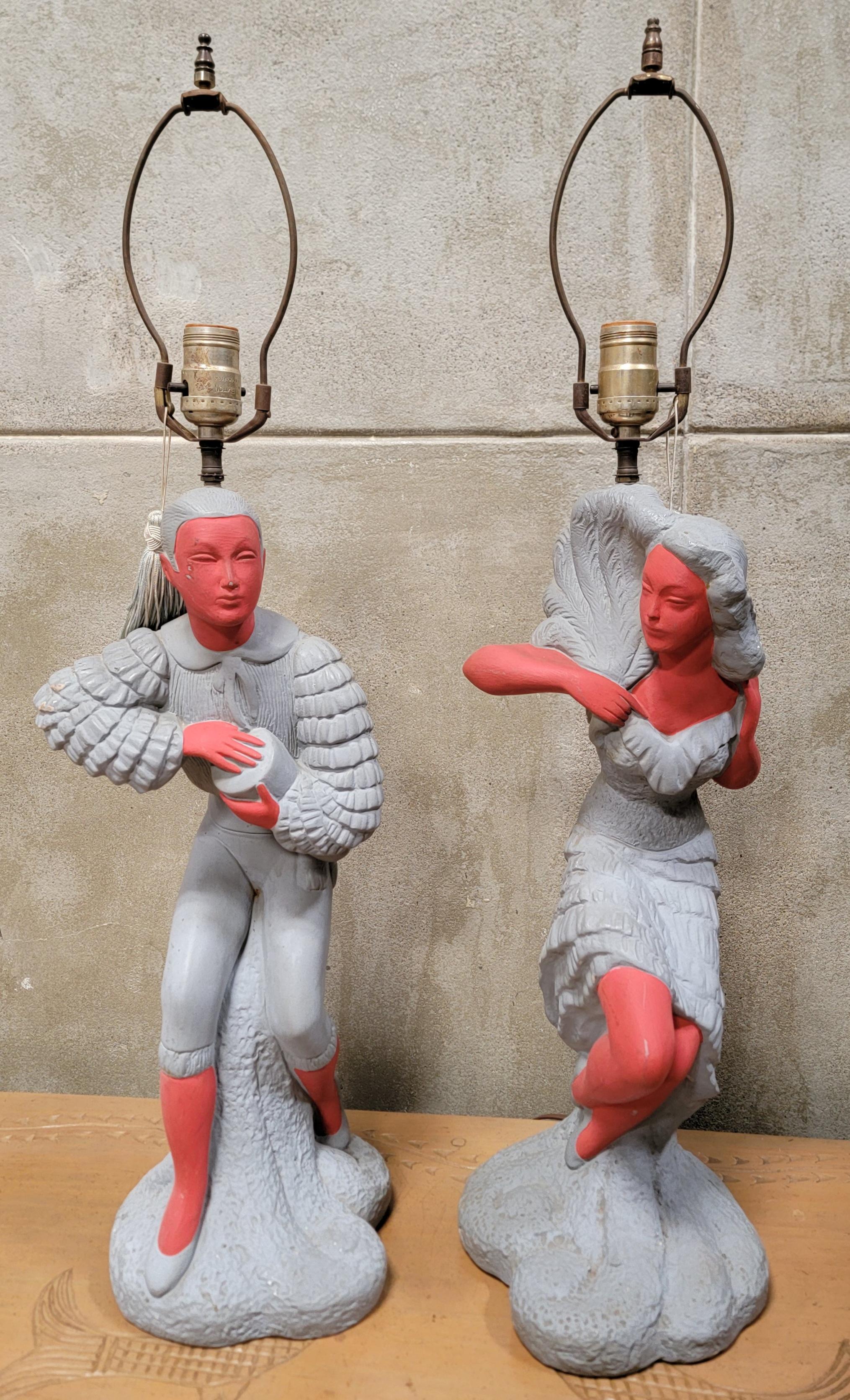 Lampes Figurales Hollywood Regency par Royalite of Hollywood 1950's en vente 4