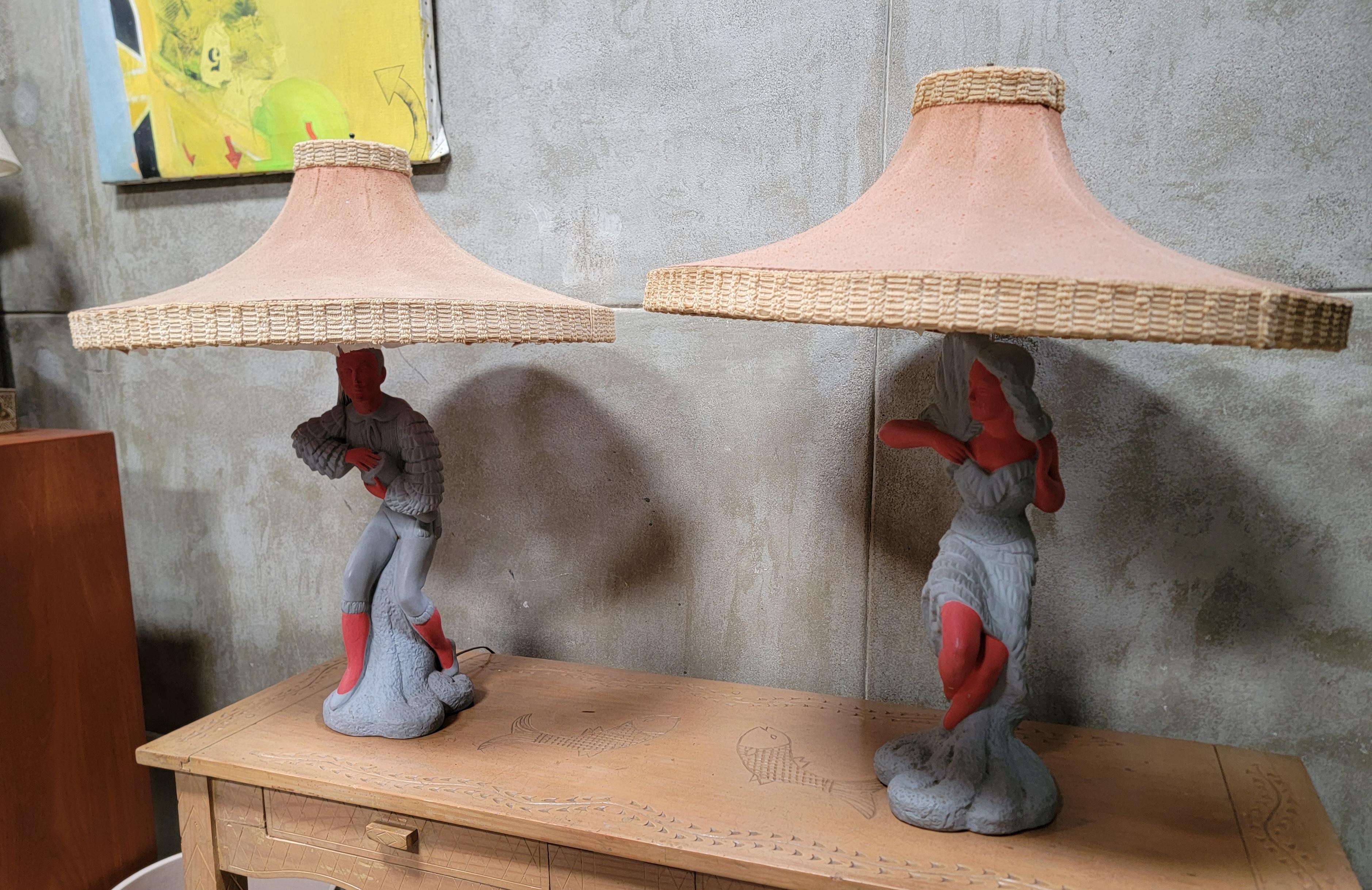 Lampes Figurales Hollywood Regency par Royalite of Hollywood 1950's en vente 5