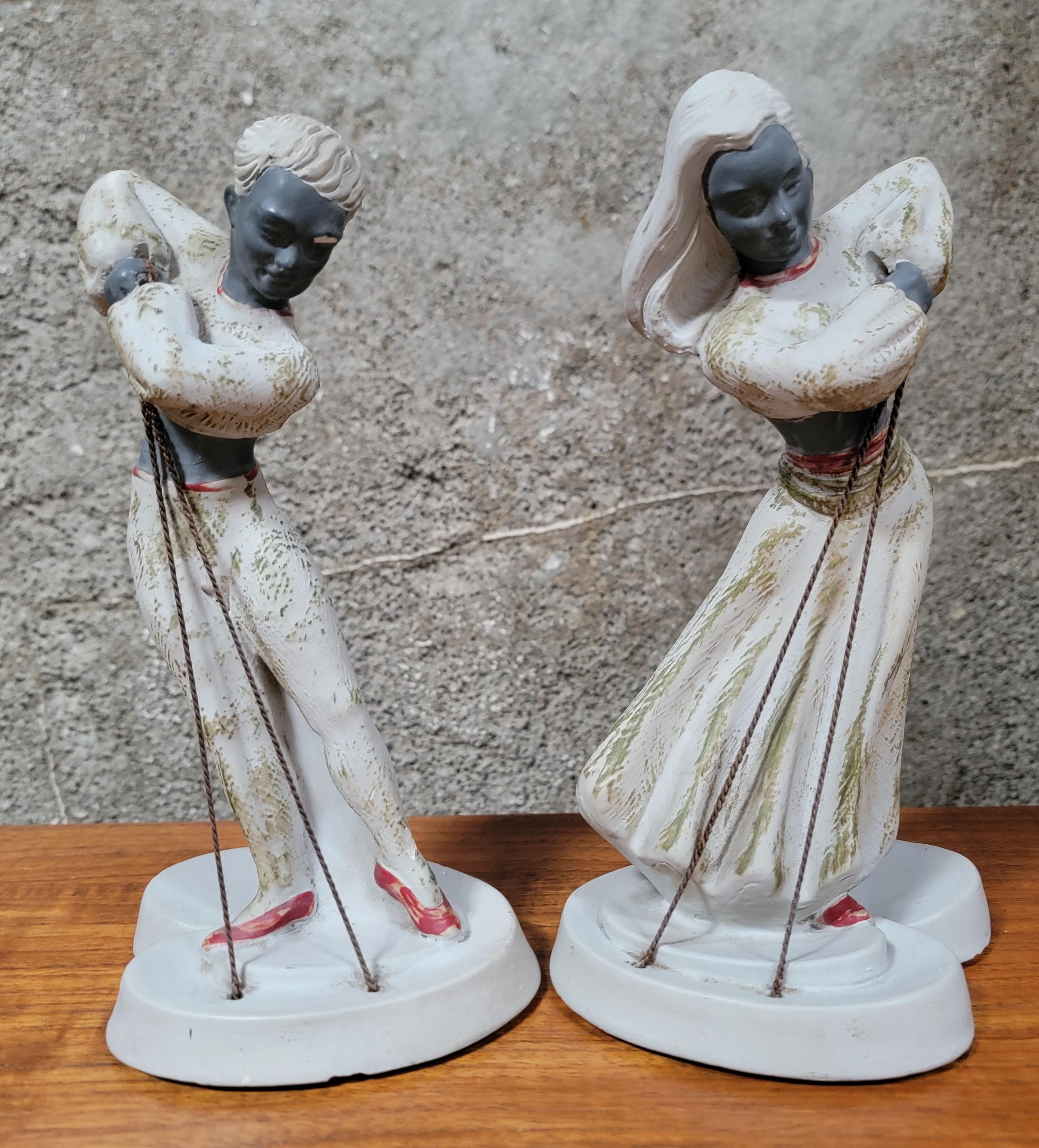 Dancing Figures by Devonware Circa. 1950's In Good Condition For Sale In Fulton, CA