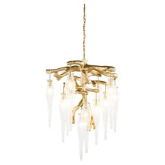 Lámpara Colgante Moderna, Acabado Satinado Oro, Colección Primavera