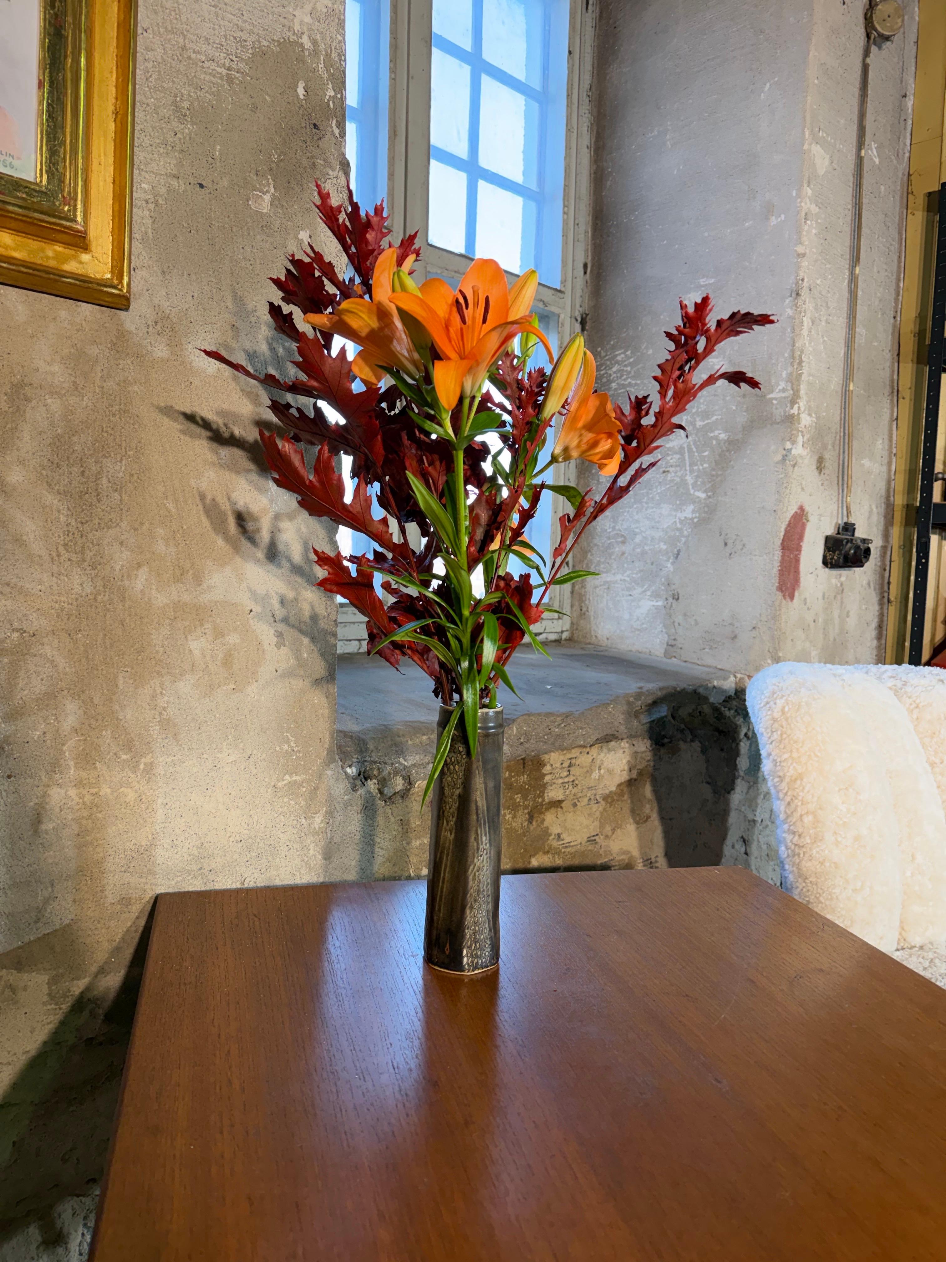 Scandinavo moderno Vaso nero e grigio - Carl-Harry Stålhane - Atelier A Rörstrand - Modernariato del Medioevo in vendita