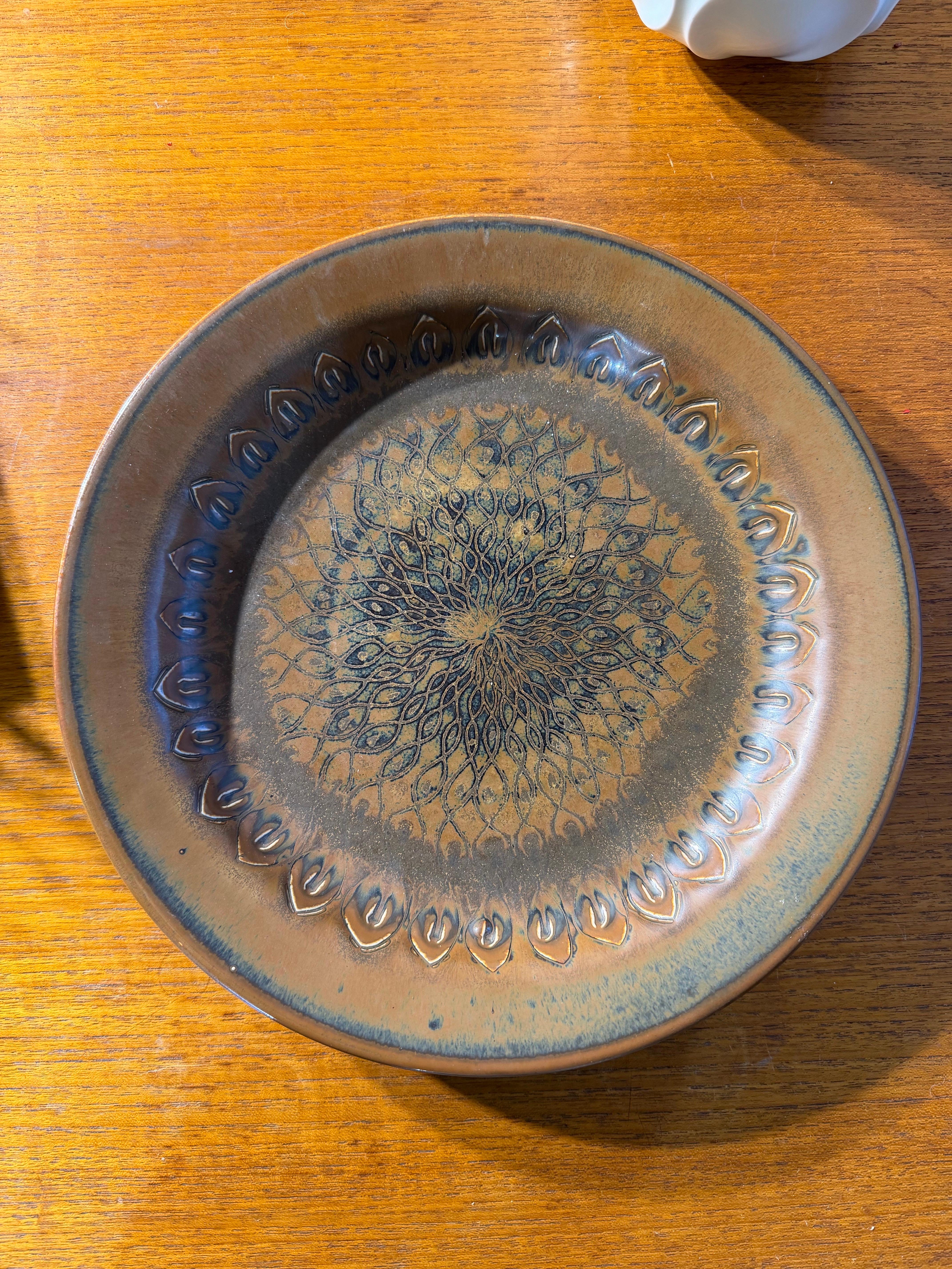 Piatto in gres, Stig Lindberg, Gustavsberg Studio A in vendita 2