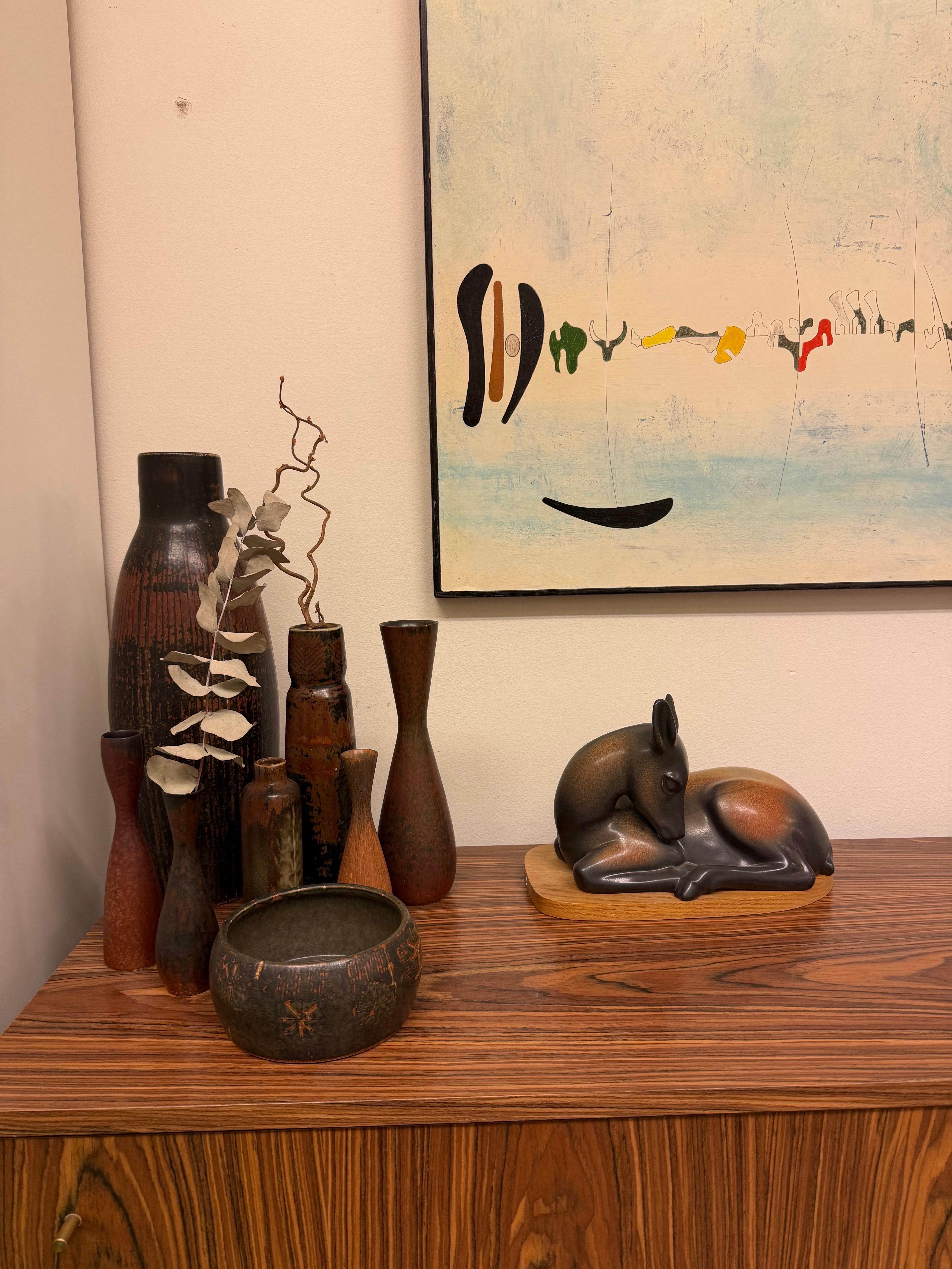 20ième siècle Figurine en céramique Singe, Gunnar Nylund, Rörstrand, années 1950-1960 Glaçure agréable en vente