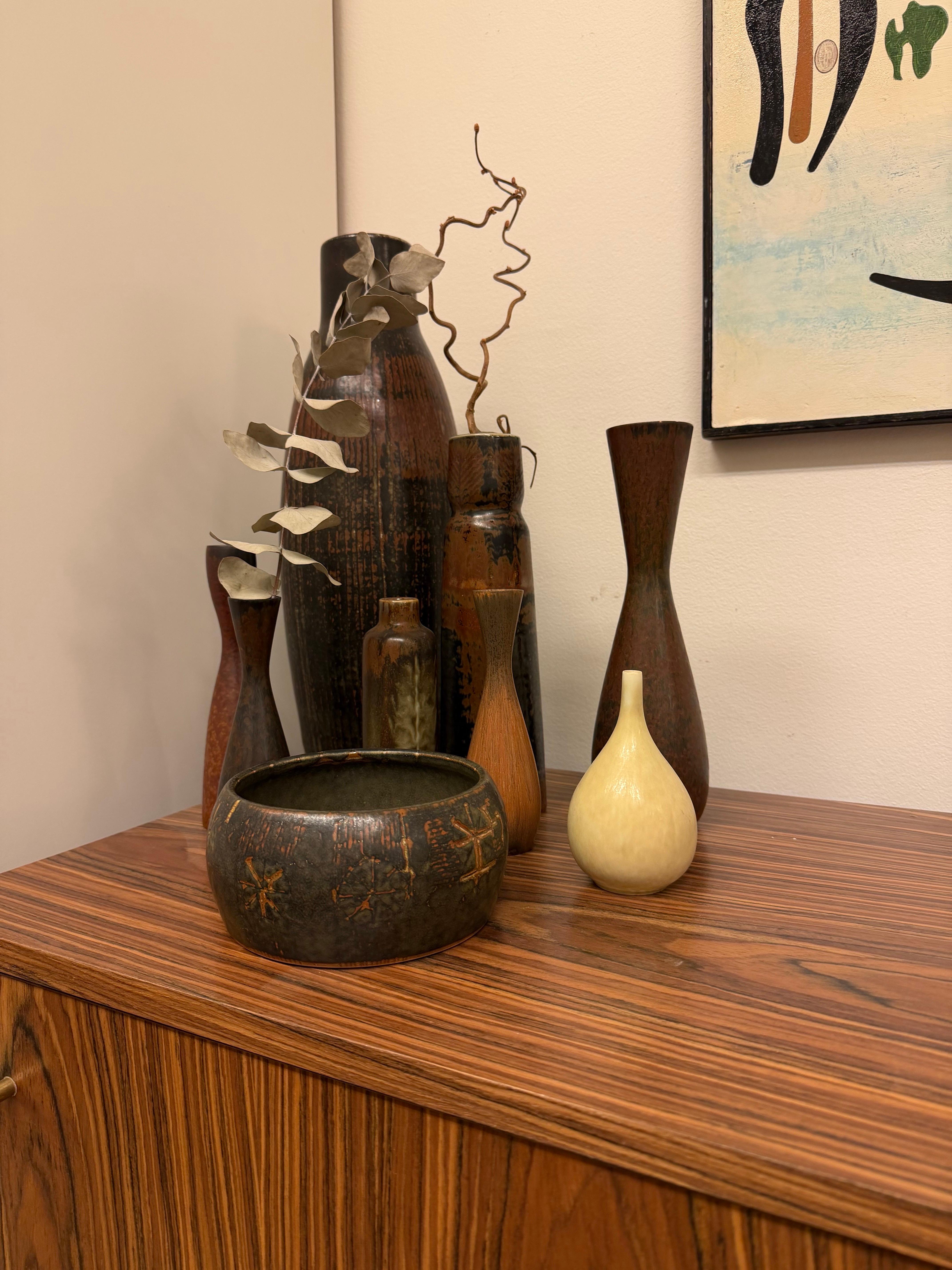 Ceramica Vaso giallo a goccia Carl-Harry Stålhane Rörstrand, metà del secolo scorso in vendita