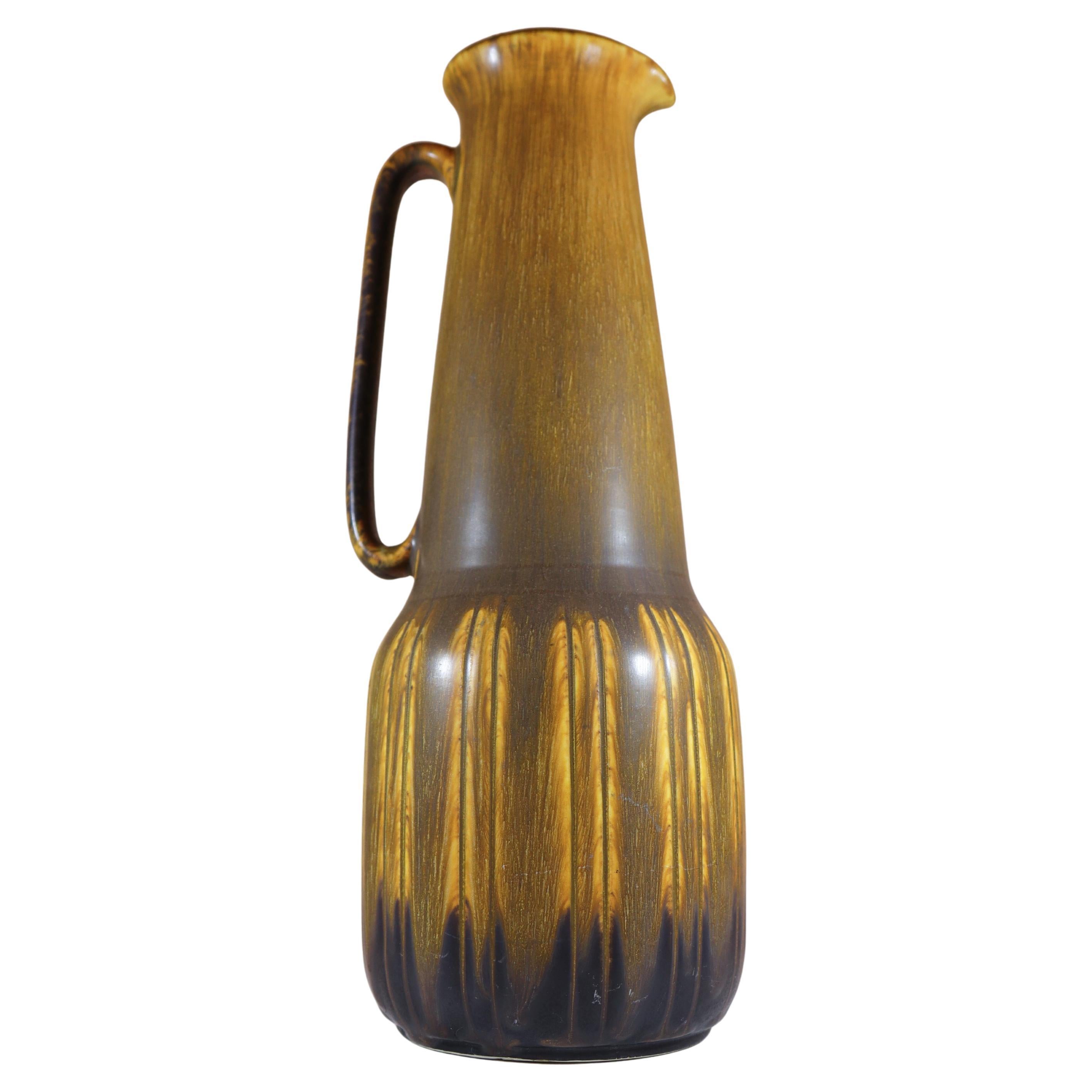 Precioso jarrón grande de cerámica marrón, Gunnar Nylund, Rörstrand