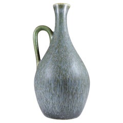 Dunkle Vase mit Henkel, Carl-Harry Stlhane, Rrstrand, Mid-Century Vintage