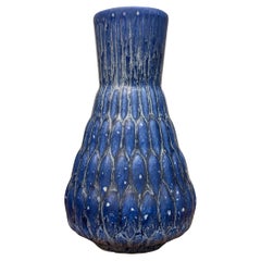 Ewald Dahlskog, Tiefblaue Vase, Bo Fajans, Schweden, 1948