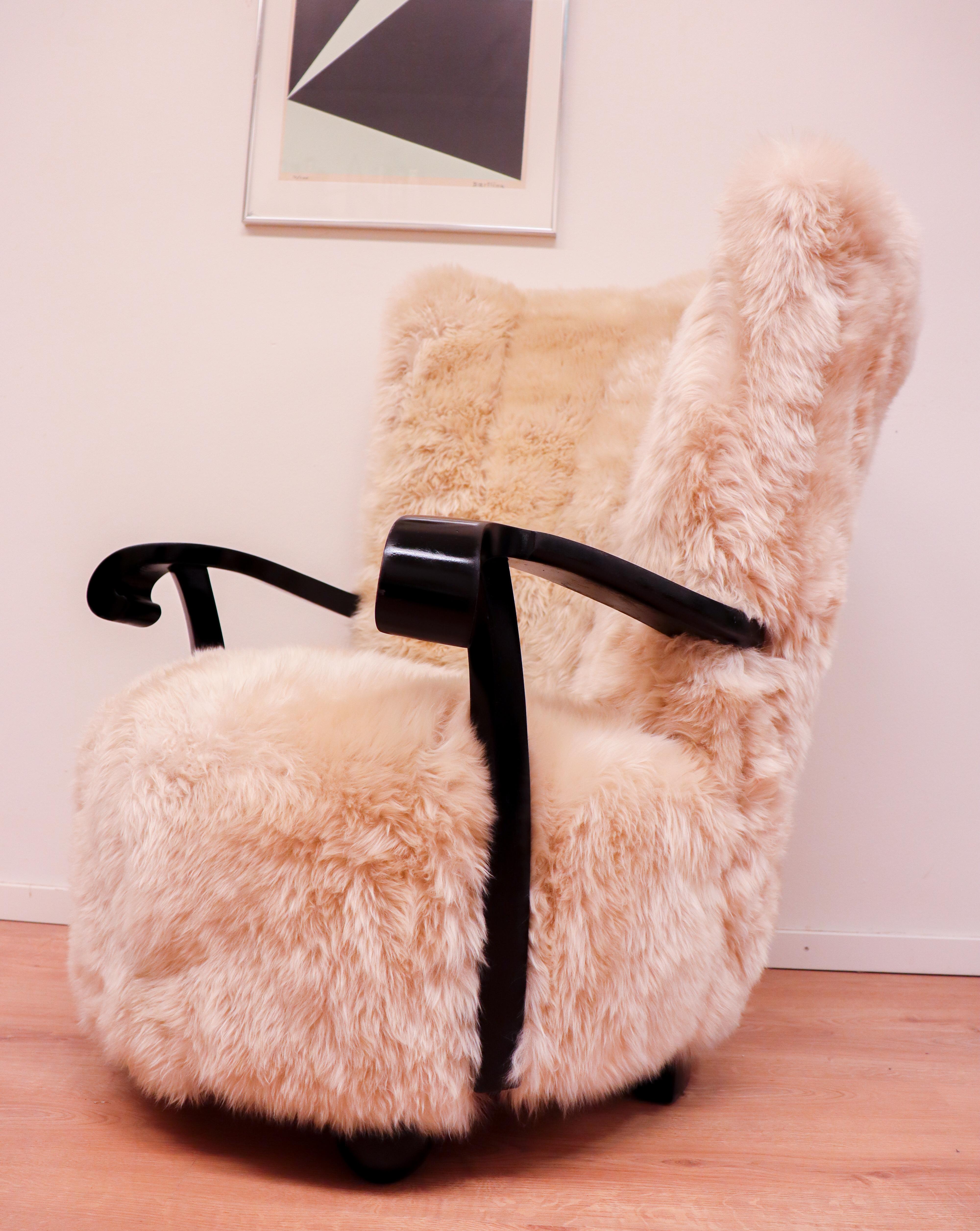 Chaise longue - Art déco - Sven Staaf & Staaf, Suède 1935  - Peau de mouton en vente 2