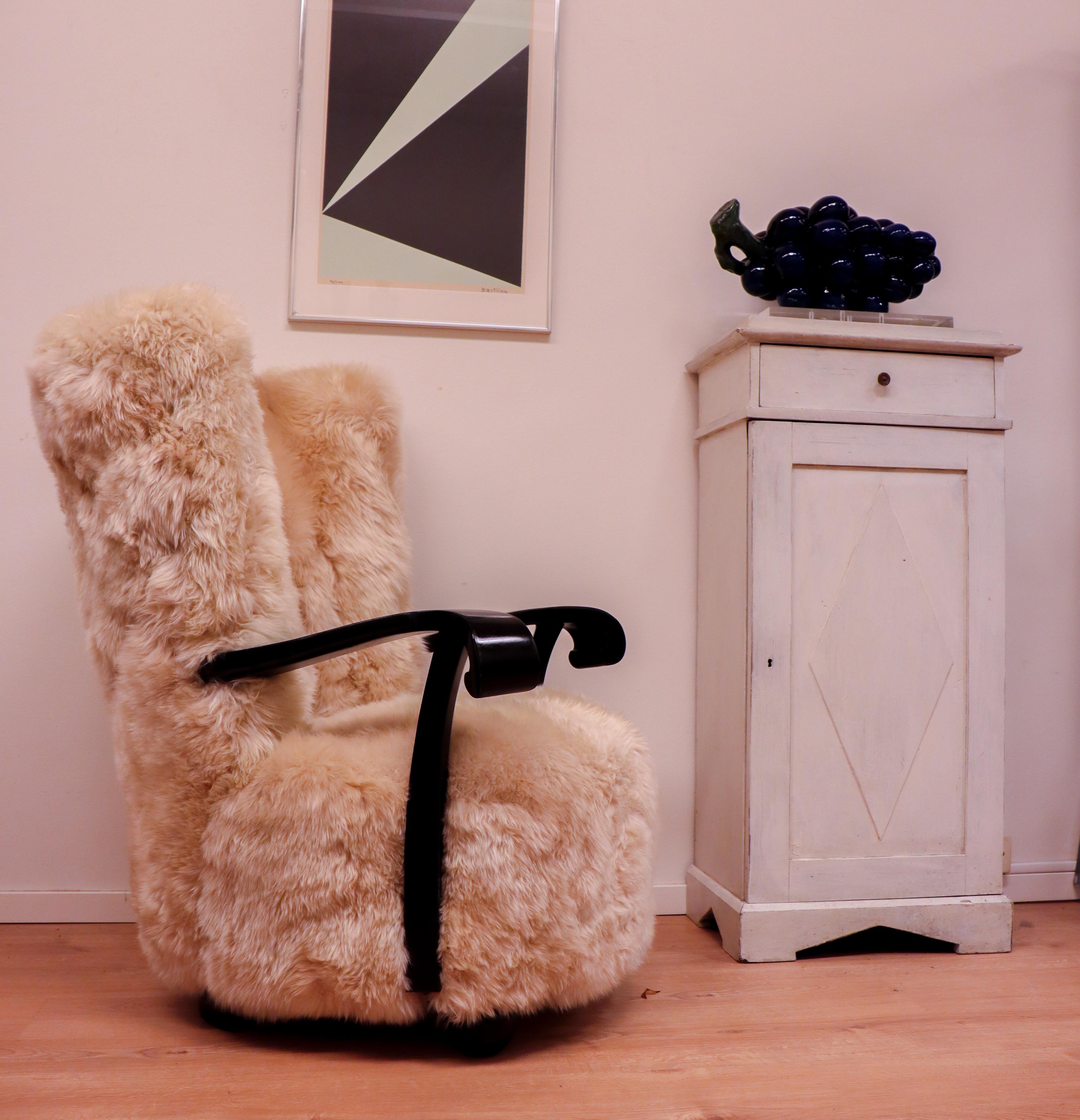 Chaise longue - Art déco - Sven Staaf & Staaf, Suède 1935  - Peau de mouton en vente 10