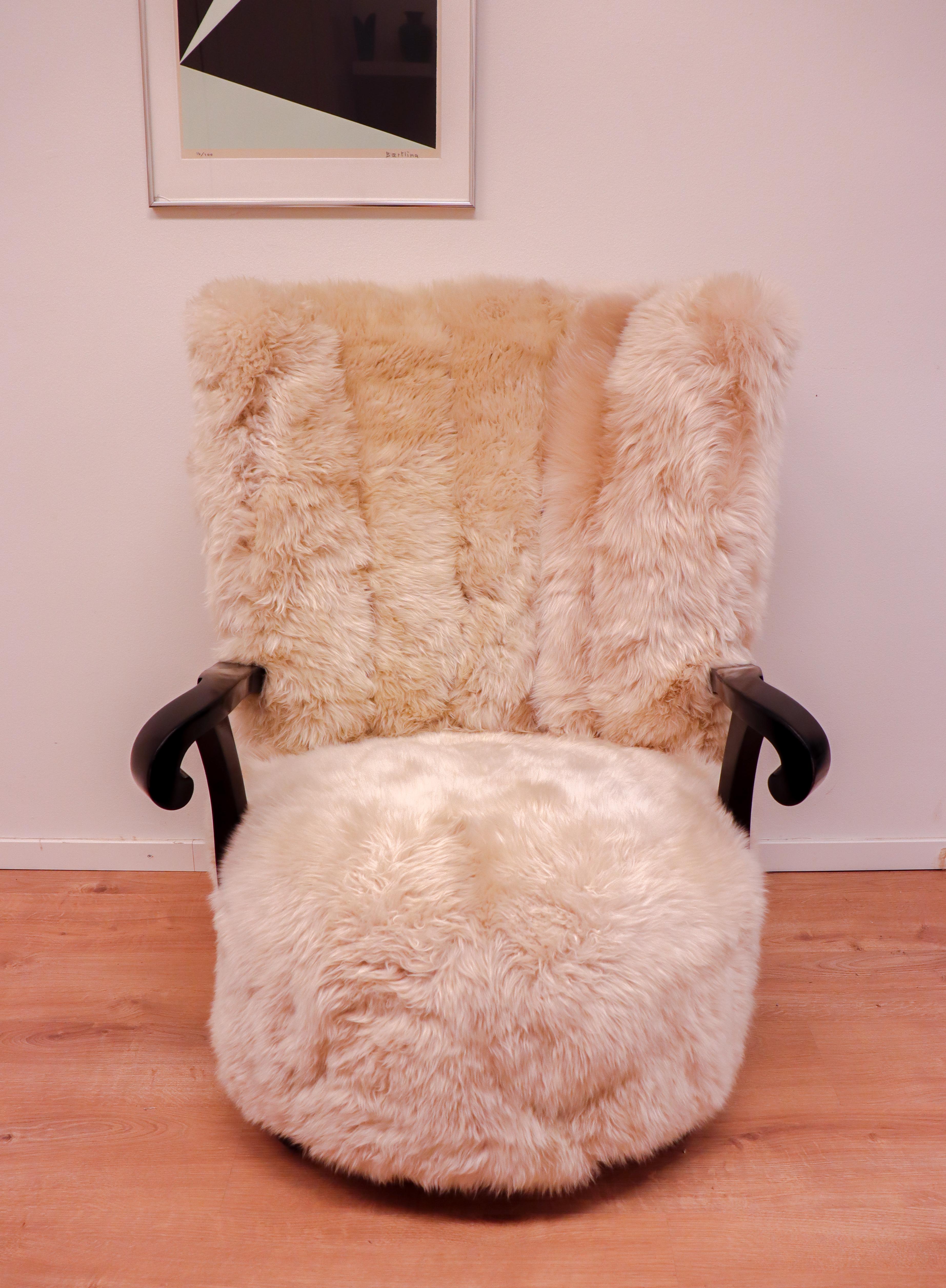 Chaise longue - Art déco - Sven Staaf & Staaf, Suède 1935  - Peau de mouton en vente 7