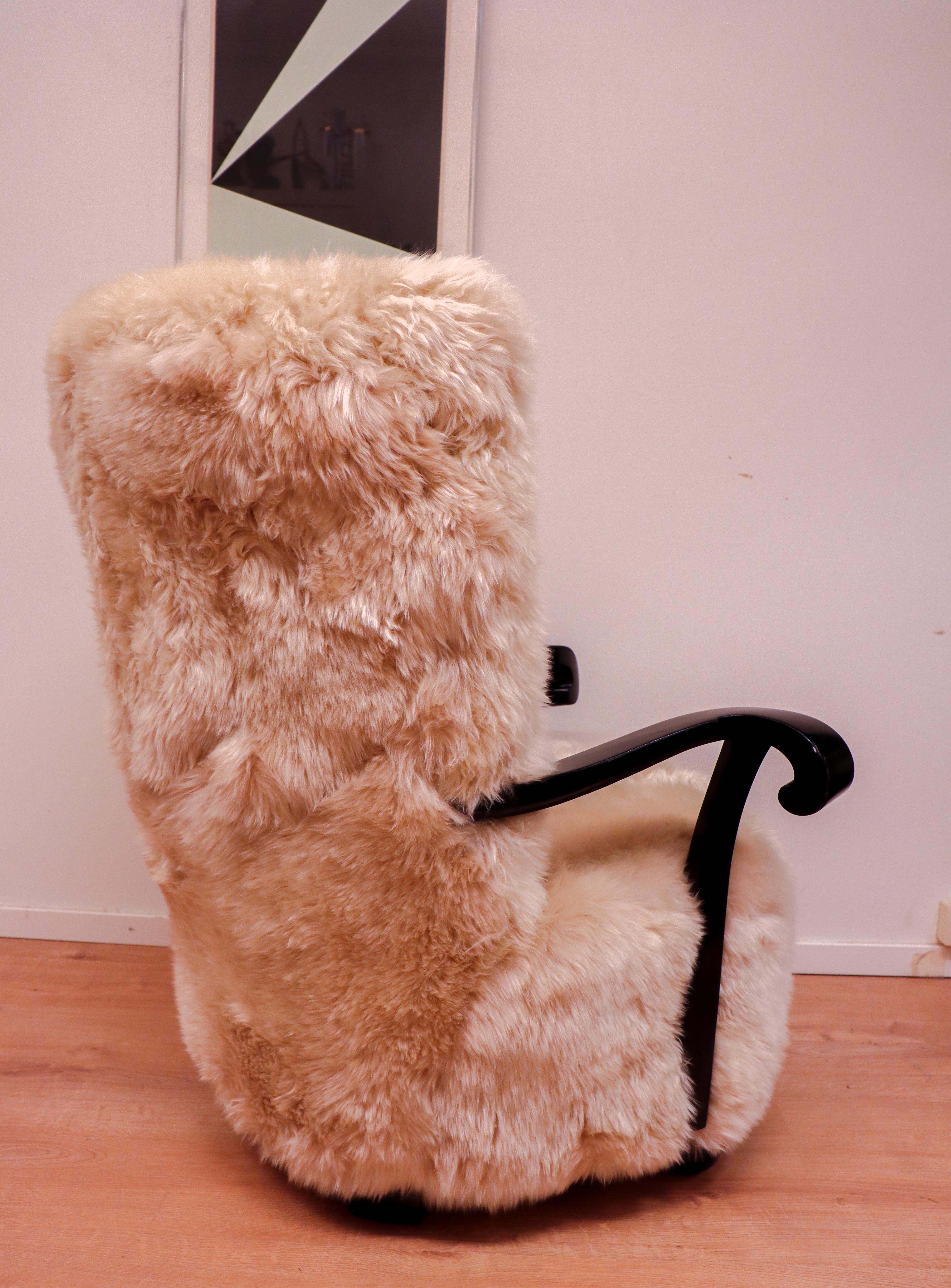 Chaise longue - Art déco - Sven Staaf & Staaf, Suède 1935  - Peau de mouton en vente 5
