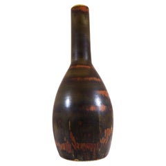 Black & Brown Ceramic Vase - Carl-Harry Stålhane - Rörstrand Midcentury Modern
