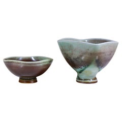 Two Miniature ceramic Bowls - Berndt Friberg - Aniara Glazed - Gustavsberg
