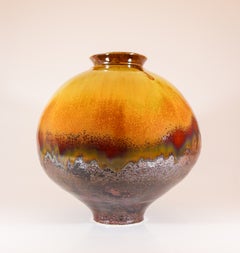 Isak Isaksson Large Vase with Lovely Crystalline Glaze - Contemporary Artist