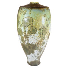 Isak Isaksson Green/Gray Vase Lovely Crystalline Glaze - Contemporary Artist