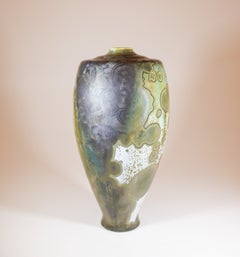 Isak Isaksson Green/Gray Vase Lovely Crystalline Glaze - Contemporary Artist