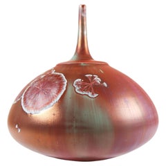 Isak Isaksson Matte Red Vase Lovely Crystalline Glaze - Contemporary Artist