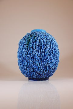 A Large Blue Hedgehog vase - Chamotte - Gunnar Nylund - Rörstrand
