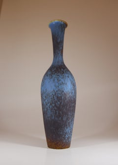 Vase en céramique bleue Gunnar Nylund, Rörstrand, Scandinavian Midcentury Vintage
