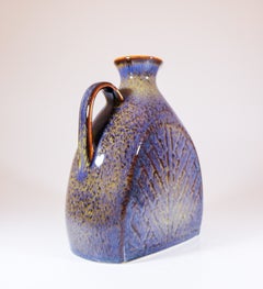 Bouteille en céramique violette/bleue - Carl-Harry Stålhane - Rörstrand Atelier Midcentury