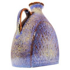 Bouteille en céramique violette/bleue - Carl-Harry Stålhane - Rörstrand Atelier Midcentury