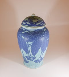 Rare Art Nouveau Ceramic Urn Turquoise & Blue Josef Ekberg Sgrafitto 1924
