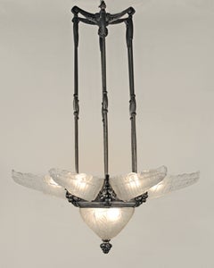 Art Deco Chandelier by Marius-Ernest Sabino, France, Circa 1930