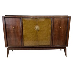 Art Deco Macassar Cabinet with Lacquered Doors by Maison Dominique Paris