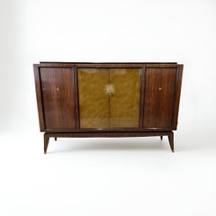 Art Deco Macassar Cabinet with Lacquered Doors by Maison Dominique Paris