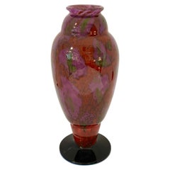 Art Deco Glass Vase by Charles Schneider, Purple Hues, France, 1930