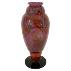 Art Deco Glass Vase by Charles Schneider, Purple Hues, France, 1930