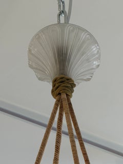 Lustre Art déco de René Lalique, verre dépoli, stalactite, 1923
