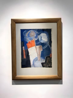 Cubist / Purist Style Gouache Painting, Signed C. Riboud