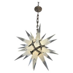 Czech Art Deco Starburst Chandelier, Circa 1930, Distributed by C.J. Weinstein