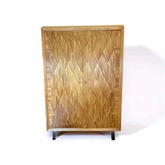 Large Straw Marquetry Cabinet, Attributed to André Groult, France, c. 1940s