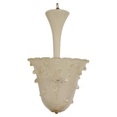 Mid-Century Italian Murano Glass Lantern Pendant Barovier & Toso, Italy