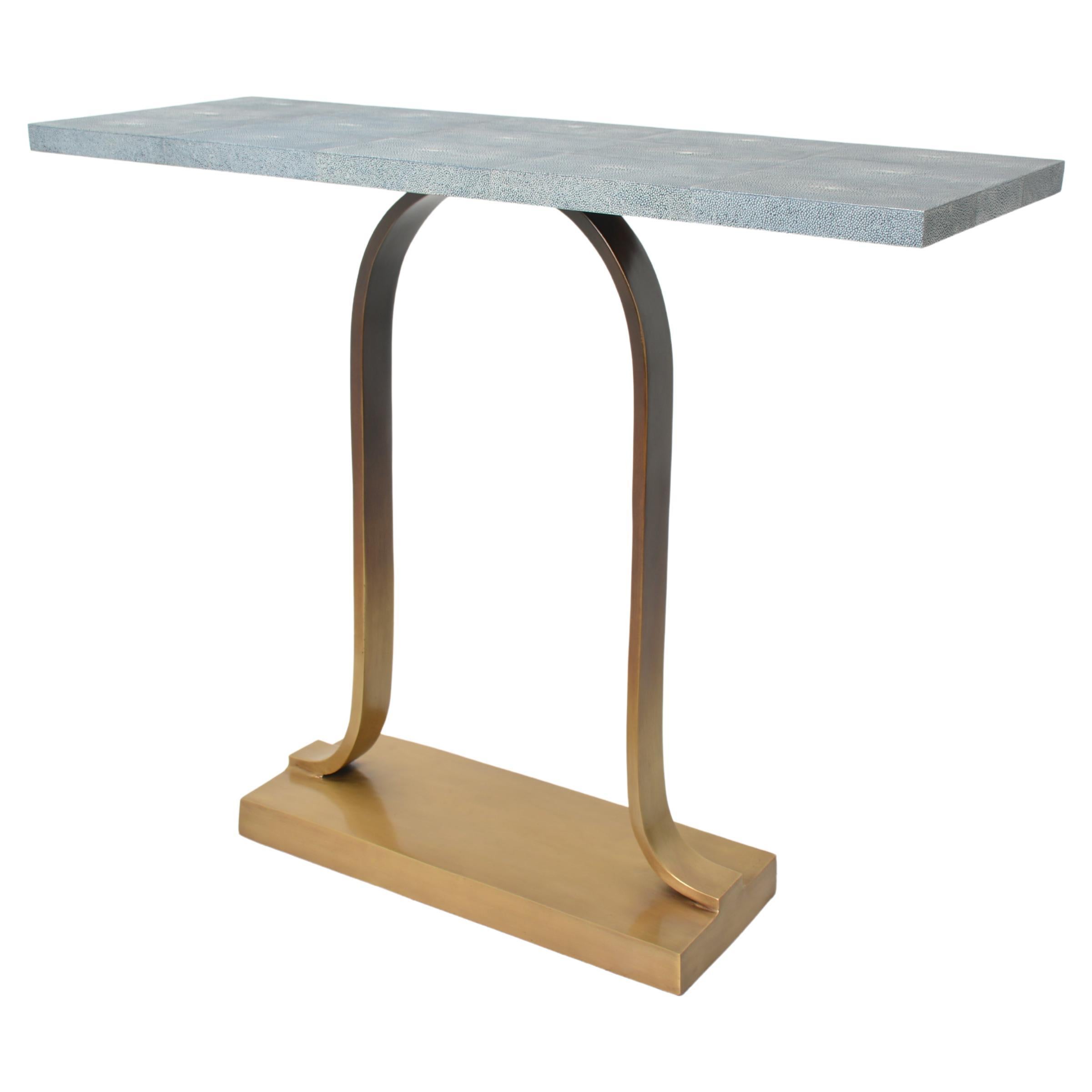 Bell Console in Cast Bronze and Shagreen by Elan Atelier (Preorder) For Sale