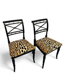 Pair of 18th Century Hand-painted Adams Style Side Chairs