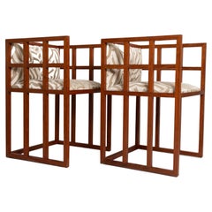 Pareja de sillones de salón Art Decó de mediados de siglo Sillas auxiliares, Francia, circa 1950