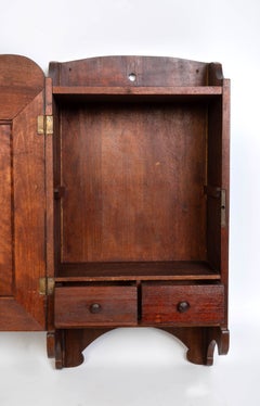 Antique Austrian Art Nouveau Diminutive Hanging Wall Cabinet Jugendstil C.1910