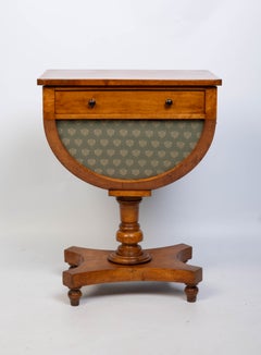 Antique English 19th Century Birdseye Maple Work Table Occasional Table C.1830