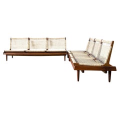 Hans Olsen 'TV 161 set' Teak und Cane Modulares Sitzmöbel