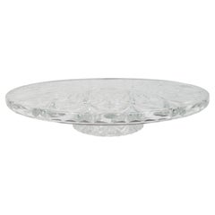 Mid-Century Art Deco Style Pressed Glass Pedestal Cake Stand, Belgium 1930's