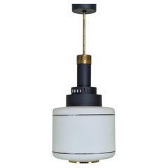 Suspension en verre opalin de style « Stilnovo », moderne du milieu du siècle, années 1950/1960