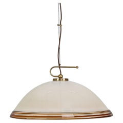 Suspension Vetrofond en verre de Murano italien avec fixations en laiton, années 1980